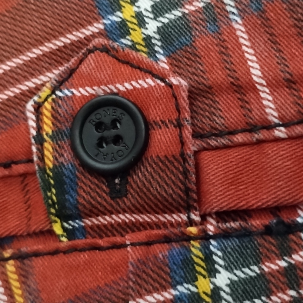 Royal Bones By Daang Goodman Hot Topic Plaid Punk Pants 32 Red S2012 Nwot - Picture 5 of 10